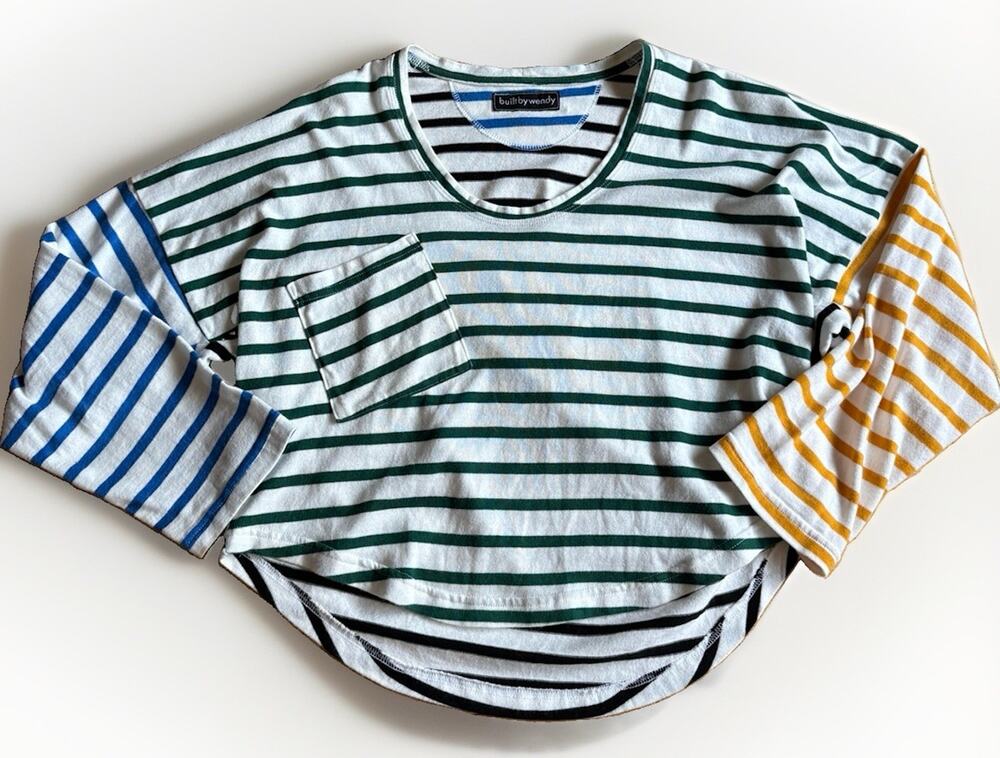 Built By Wendy Women Multicolor Striped 100% Cotton Long Sleeve Size M